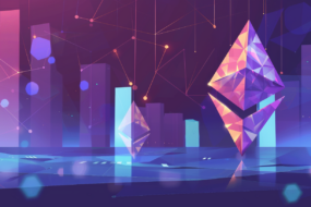 Crypto staking gains representation, Ethereum crypto logo