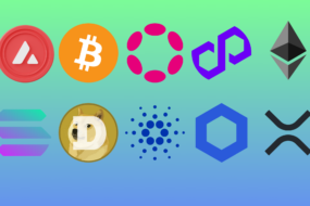 an illustration displaying the logos of top 10 cryptocurrencies to buy in september 2024