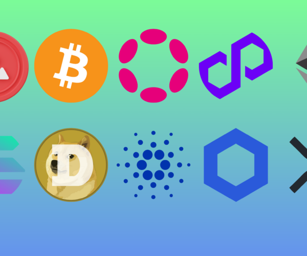 an illustration displaying the logos of top 10 cryptocurrencies to buy in september 2024