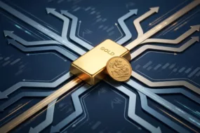 Create a cinematic, high-end financial markets banner illustrating multiple gold trading strategies. No text. At the center, place a refined gold asset form — either a clean gold bar or a gold coin — rendered realistically with premium lighting and subtle reflections. Surround the gold asset with multiple structured trading pathways: – different directional flow lines – branching strategy routes – layered trade structures These paths should diverge from the central gold asset in an organized, geometric way — clearly representing multiple trading strategies rather than random movement. Each pathway should feel distinct but balanced, suggesting different approaches (trend, range, breakout, etc.) without explicitly labeling them. Beneath or behind the structure, include a subtle trading surface: – faint candlestick patterns – gridlines – chart textures (blurred and non-readable) Add a slight India context: – very subtle ₹ symbol integrated into the trading environment – or faint regional market cues (minimal, not dominant) Lighting should be cinematic and analytical: – warm gold highlights on the central asset – cooler neutral tones for surrounding trading structures Use a deep navy background for contrast. Add depth: – shallow depth-of-field focusing on the gold asset – slight motion cues along the strategy paths Avoid: – simple upward arrows (too generic) – cluttered dashboards – overly literal labels or icons – meme-style visuals – text overlays The final image should clearly communicate: Gold being traded through multiple structured strategies in a professional market environment, tailored to Indian traders.